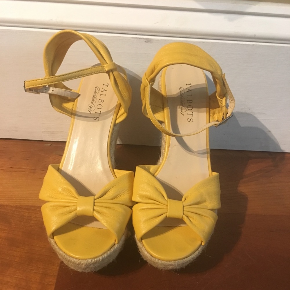 Yellow Talbots Sandal Wedge Heels